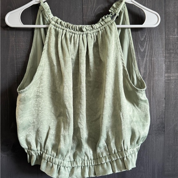 HYFVE Green Ruched Sleeveless Tank Top - Picture 1 of 3